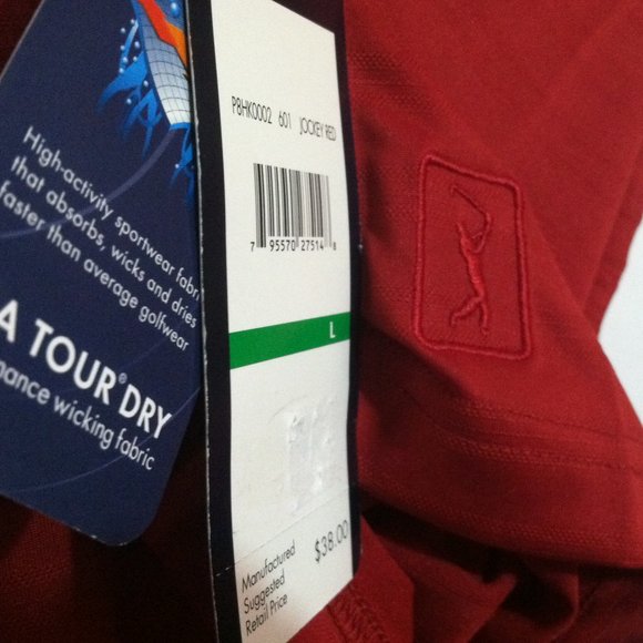 Mens PGA Tour L Polo Shirt Short Sleeve - Picture 3 of 7